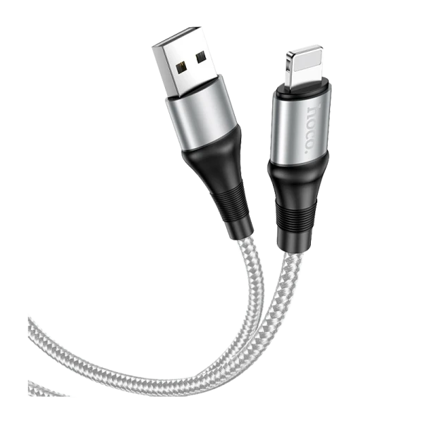 Кабель HOCO X50 USB (m)-Lightning (m) 1.0м 2.4A нейлон серый (1/31/310)