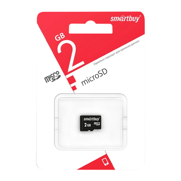 Карта памяти microSD Smartbuy 2GB Class4 10 МБ/сек без адаптера