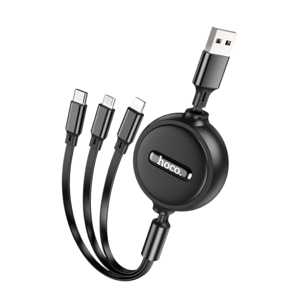Кабель HOCO X75 USB (m)-Lightning/Type-C/microUSB (m) 1.0м 2.0A ПВХ черный (1/24/240)