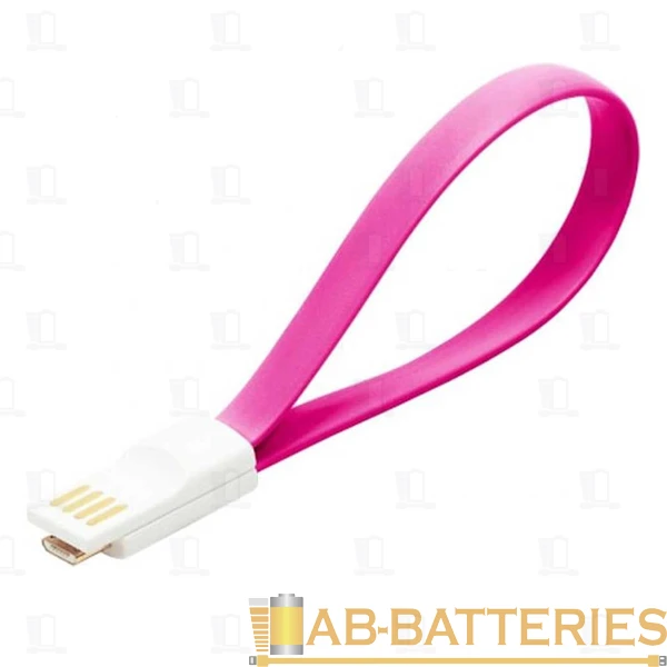 Кабель Smartbuy iK-02m USB (m)-microUSB (m) 0.2м 2.1A силикон розовый (1/500)