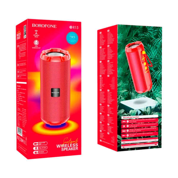 Портативная колонка Borofone BR15 bluetooth 5.0 microSD красный (1/50)
