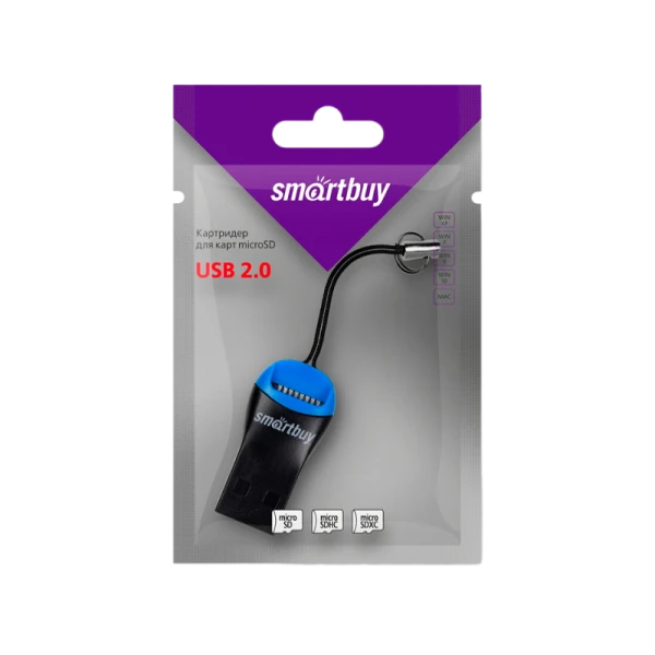 Картридер Smartbuy 711 USB2.0 microSD голубой