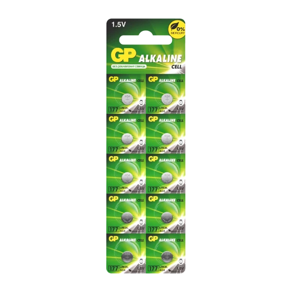 Батарейка GP G4/LR626/LR66/377A/177 BL10 Alkaline 1.5V отрывные (10/250/5000)