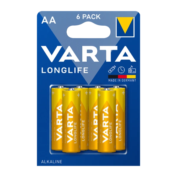 Батарейка Varta LONGLIFE LR6 AA BL6 Alkaline 1.5V (4106) (6/60/300)