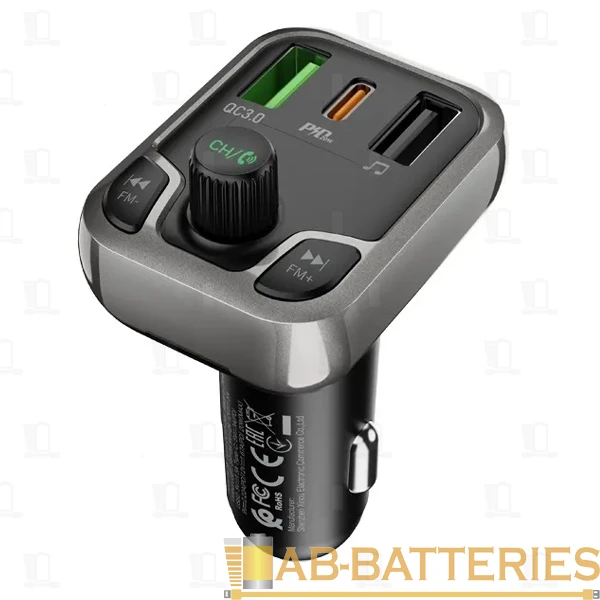 FM-трансмиттер Borofone BC38 2USB/Type-C microSD bluetooth 5.0 черный (1/30/120)