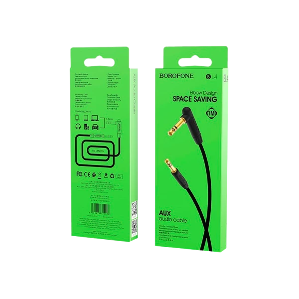 Кабель AUX Borofone BL4 Jack 3.5mm (m)-Jack 3.5mm (m) 1.0м TPE черный (1/63/252)