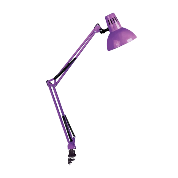 Светильник настольный Camelion KD-312 60W 230V E27 струбцина фиолетовый (1/12)