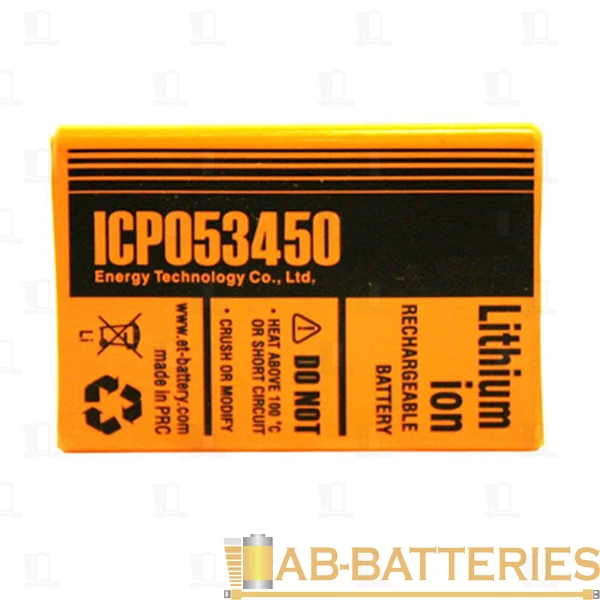 Аккумулятор ET ICP053450C 5.0*34.0*50.0, 950mAh, Li-Ion (1/200/600)