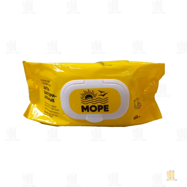 Салфетка SMART Море антибактериальные с пластиковым клапаном 120шт. (1/16)