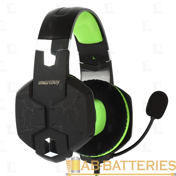 Наушники полноразмерные Smartbuy Rush Taipan с микр. игровые черный зеленый