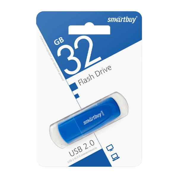 Флеш-накопитель Smartbuy Scout 32GB USB2.0 пластик синий
