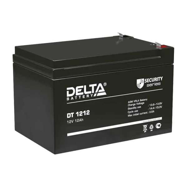 Аккумулятор свинцово-кислотный Delta DT 1212 12V 12Ah (1/4)