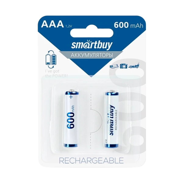 Аккумулятор бытовой Smartbuy HR03 AAA BL2 NI-MH 600mAh (2/24/240)