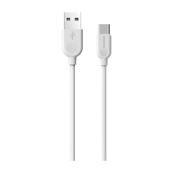 Кабель Borofone BX14 USB (m)-Type-C (m) 3.0м 2.4A ПВХ белый (1/360)