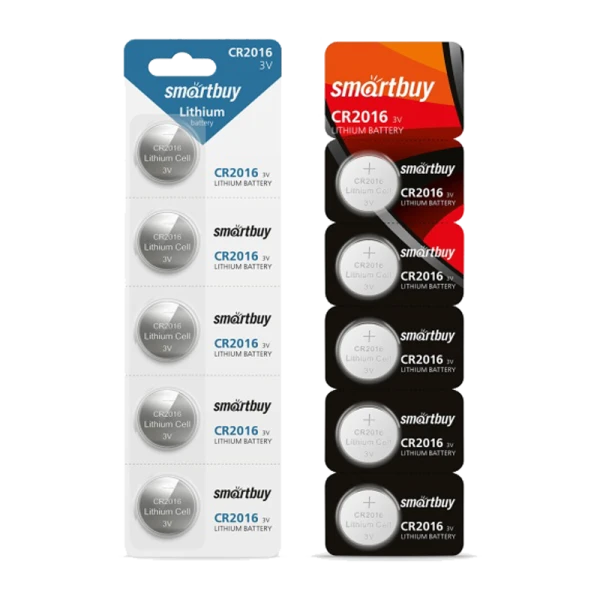Батарейка Smartbuy CR2016 BL5 Lithium 3V (5/100/4000)