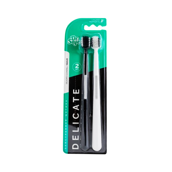 DR.SAFE Зубная щетка РРТ-РBT Duo 2 шт./упак черная/белая (Цена за шт) (2/24/288)