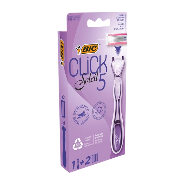 Бритва BIC Soleil Click 5 5 лезвий 2 кассеты пластиковая ручка (1/10)