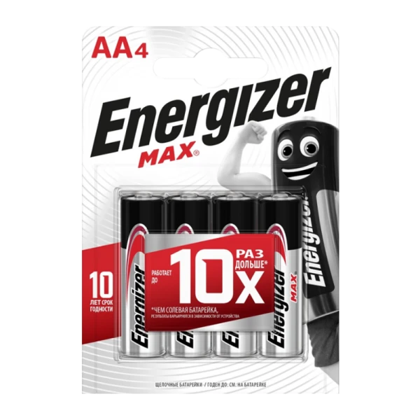 Батарейка Energizer MAX LR6 AA BL4 Alkaline 1.5V (4/32/96)