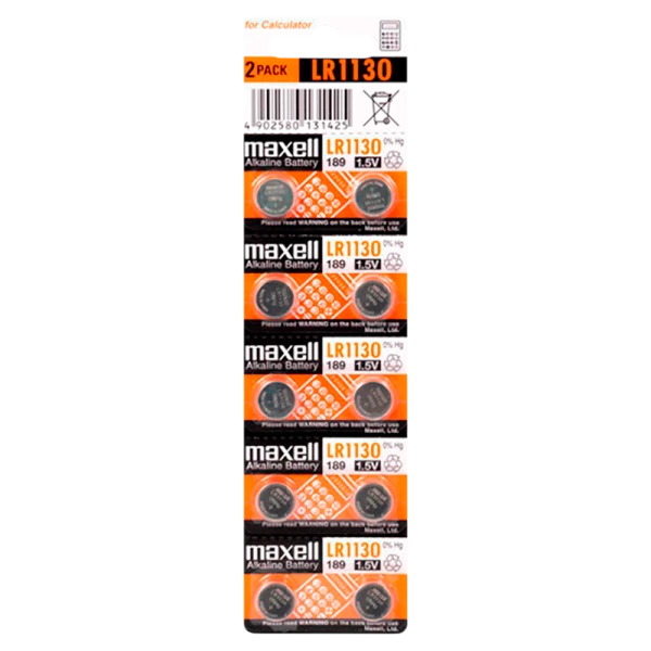 Батарейка Maxell G10/LR1130/LR54/389A/189 BL10 Alkaline 1.5V (10/200/3600/7200)