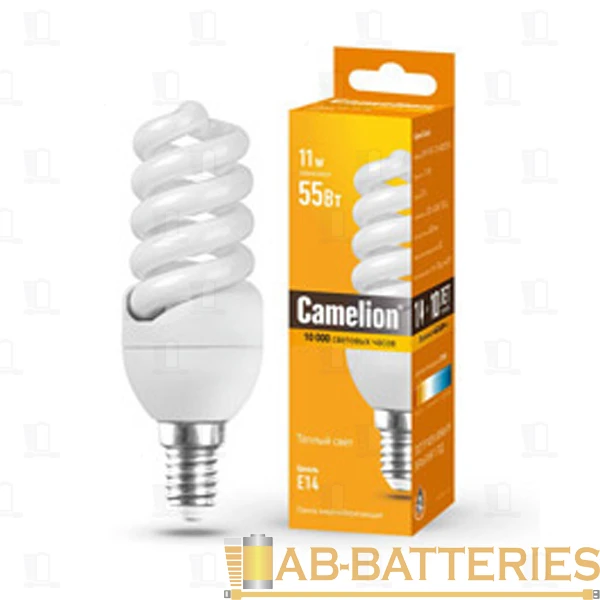 Лампа энергосберегающая Camelion T2 E14 11W 4200К 220-240V спираль (1/5/25/100)