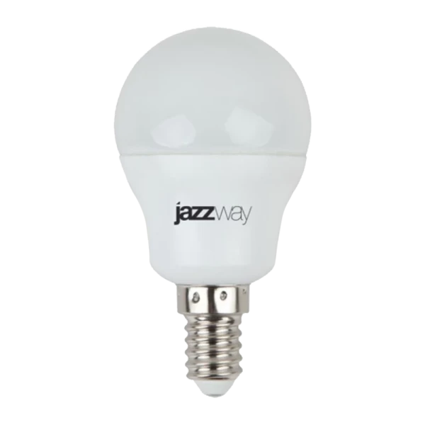 Лампа светодиодная JAZZway G45 E14 7W 3000К 230V шар матовая (1/10/100)