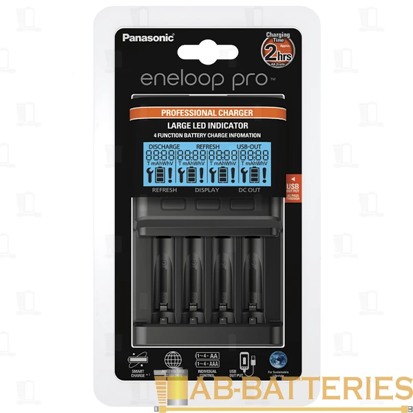 З/У для аккумуляторов Panasonic BQ-CC65E AA/AAA 4 слота+USB (1/8)