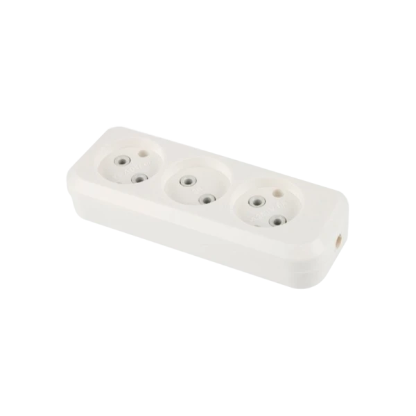 Колодка Toker 3R 3гн б/з белый (1/100)