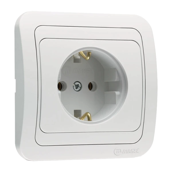 Розетка Makel Mimoza 1гн. 16A С/З белый 12028 (1/12)