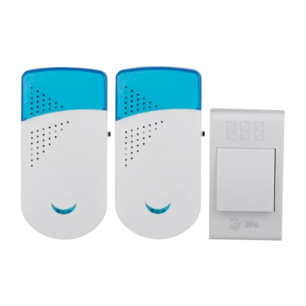 Беспроводной звонок ЭРА TWIN-R белый голубой (1/60)