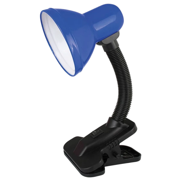 Светильник настольный Ultraflash UF-320 60W 230V E27 прищепка синий (1/42)