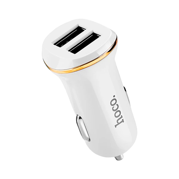 Автомобильное З/У HOCO Z1 2USB 2.1A белый (1/32/128)