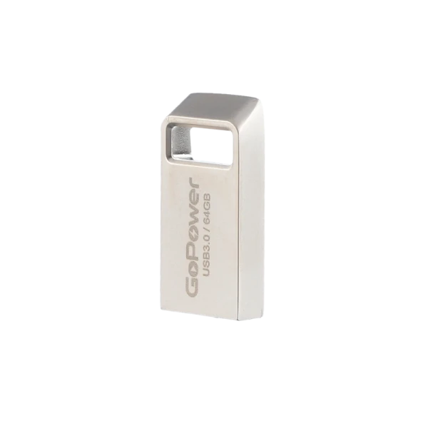 Флеш-накопитель GoPower MINI 64GB USB3.0 металл серебряный (1/50/1000)