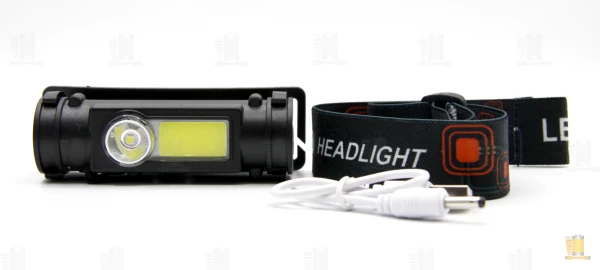 Фонарь налобный Без бренда YT-1775 COB от сети черный