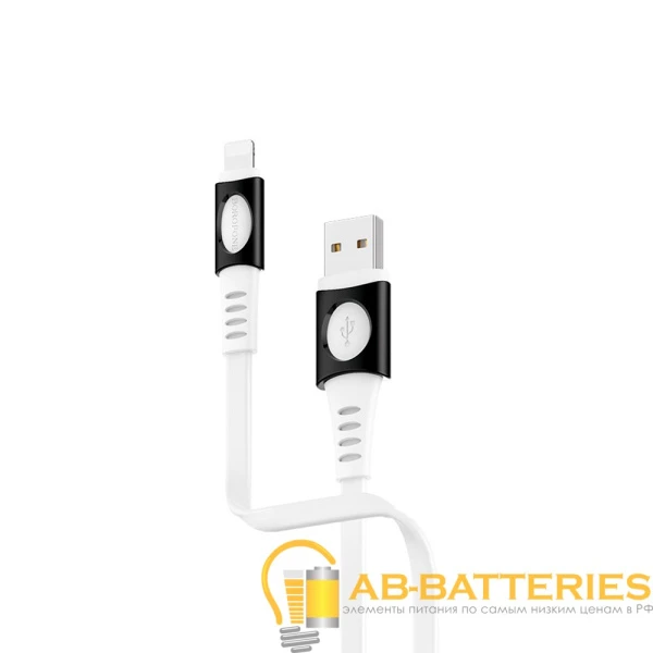 Кабель Borofone BX35 USB (m)-Lightning (m) 1.0м 2.4A TPE белый (1/360)