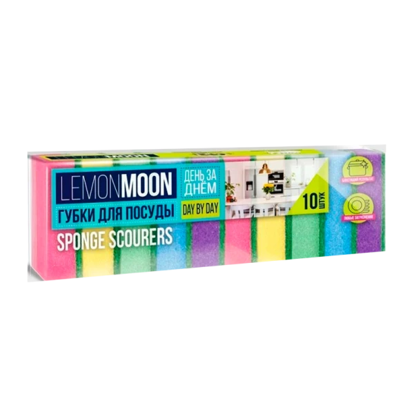 Губка Lemon Moon для посуды 87х58х27 поролон 10 шт (1/40)