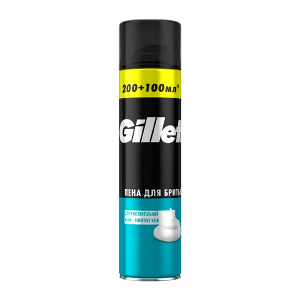 Пена для бритья Gillette для чувствительной кожи 200+100мл (1/6)