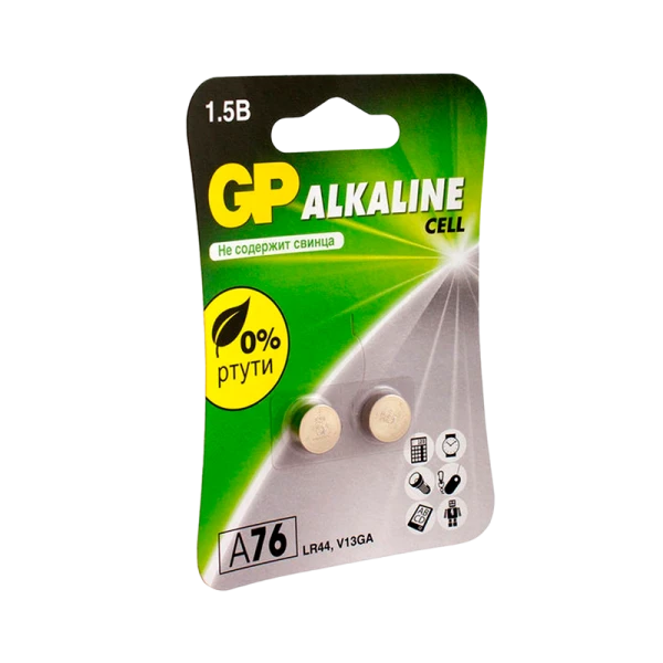Батарейка GP G13/LR1154/LR44/357A/A76 BL2 Alkaline 1.5V (2/20/960)