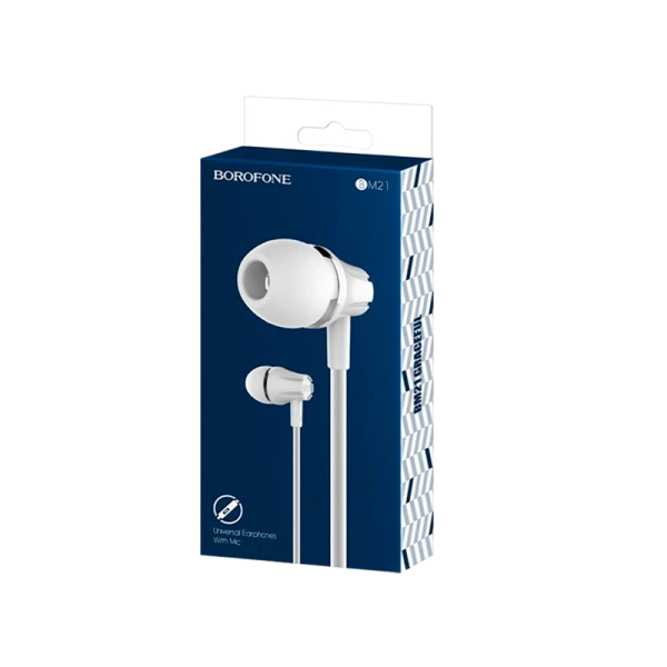 Наушники внутриканальные Borofone BM21 с микр. белый (1/36/144)