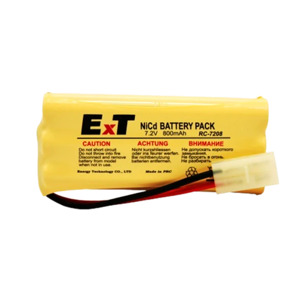 Аккумулятор ET RC-7208VSM PK1 чёрный, 7.2V, 800mAh, Ni-Cd, в ряд