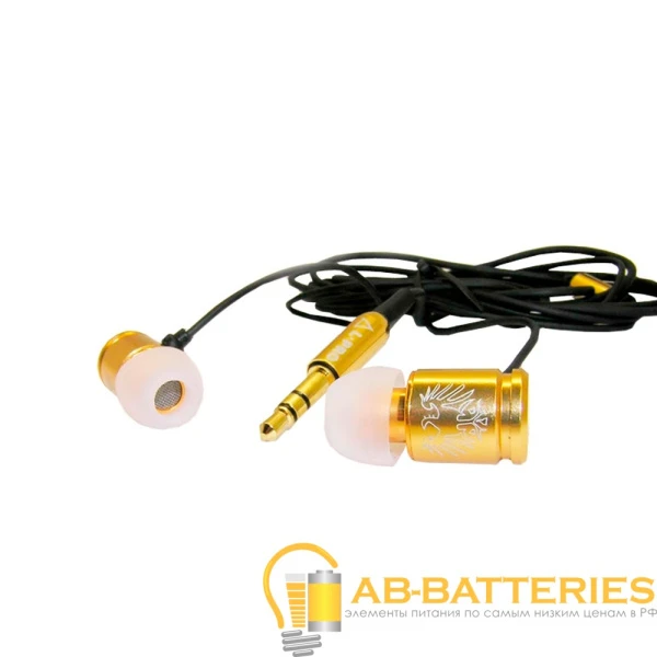 Наушники внутриканальные L-PRO S03MP BULLET черный золотой (1/10/120)