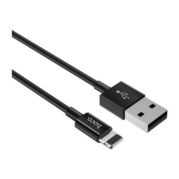 Кабель HOCO X23 USB (m)-Lightning (m) 1.0м 2.1A TPE черный (1/46/276)
