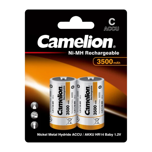 Аккумулятор бытовой Camelion R14 C BL2 NI-MH 3500mAh (2/12/192)