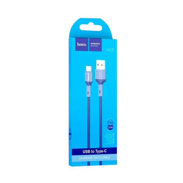 Кабель HOCO X65 USB (m)-Type-C (m) 1.0м 3.0A TPE синий (1/31/310)