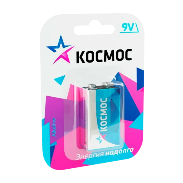 *Батарейка Космос MAX Крона 6LR61 BL1 Alkaline 9V (1/12/120) 