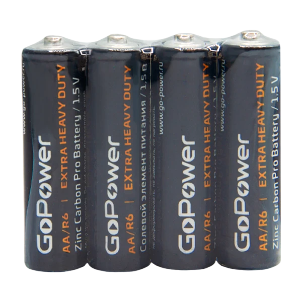 Батарейка GoPower R6 AA Shrink 4 Heavy Duty 1.5V (4/60/1200)