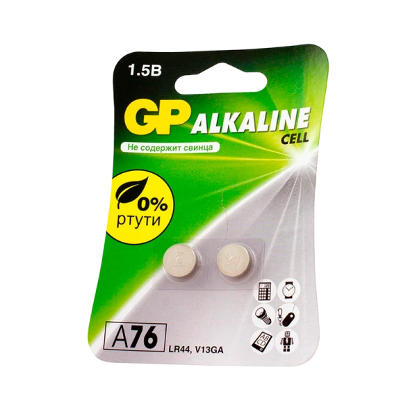 Батарейка GP G13/LR1154/LR44/357A/A76 BL2 Alkaline 1.5V (2/20/960)