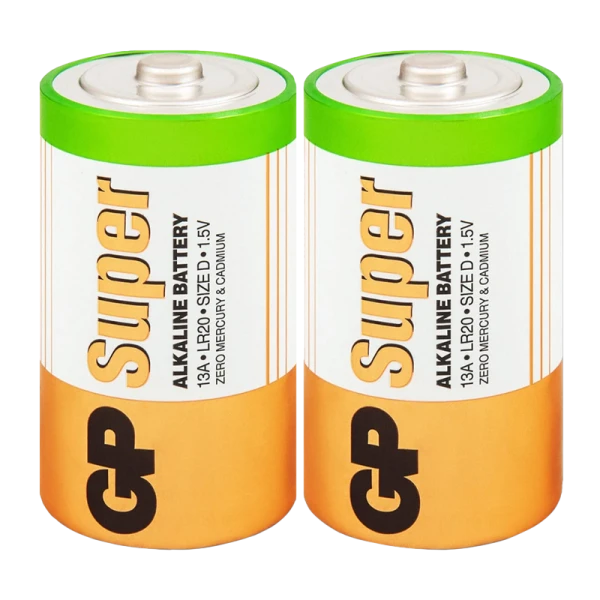 Батарейка GP Super LR20 D Shrink 2 Alkaline 1.5V (2/20/120) R