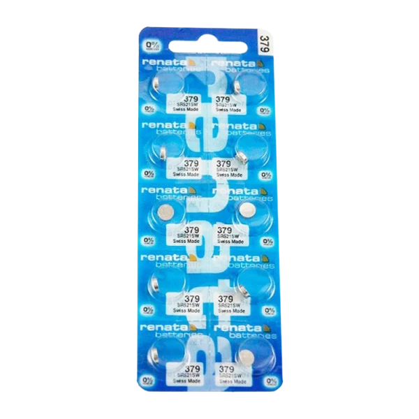 *Батарейка Renata 379 (SR521SW) BL10 Silver Oxide 1.55V (10/100) 