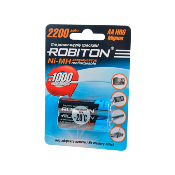 Аккумулятор ROBITON 2200MHAA-2 BL2 (2/50/200)