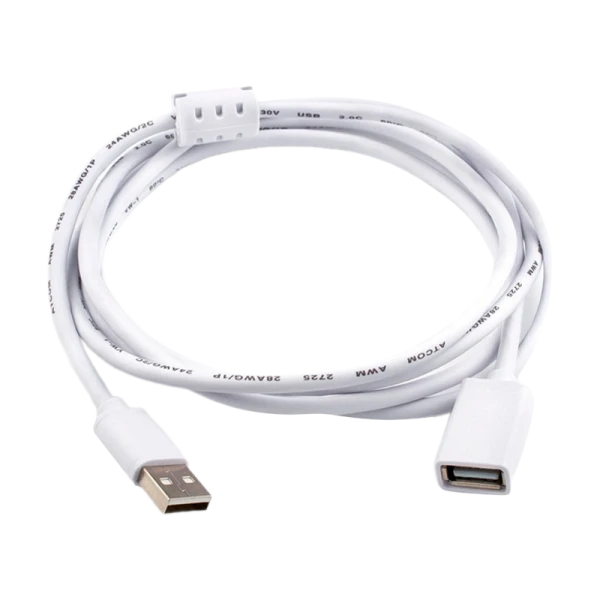 Кабель Atcom USB (m)-USB (f) 1.8м силикон белый (1/10/250)